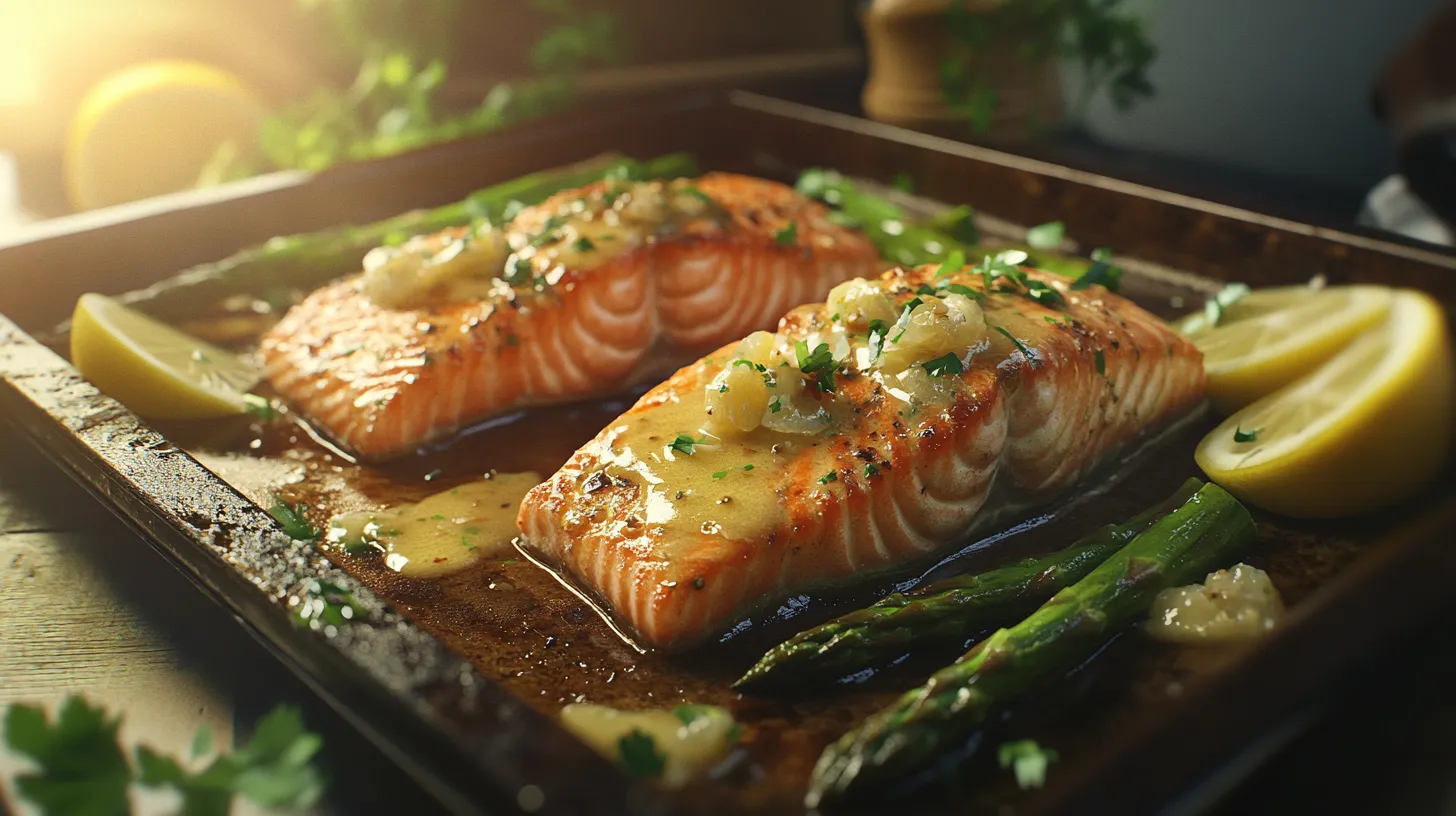 20-Minute Garlic Butter Salmon and Asparagus