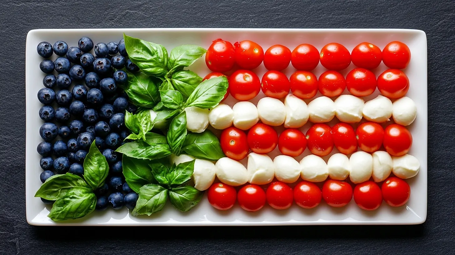 American Flag Caprese Salad