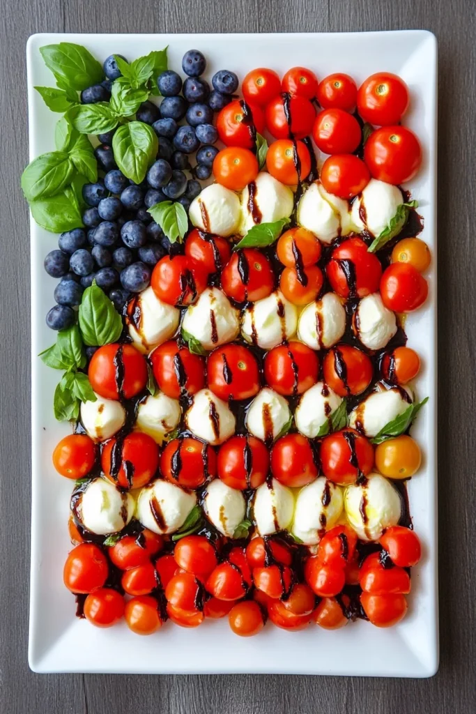 American Flag Caprese Salad