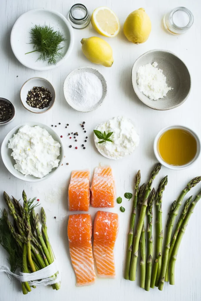 Asparagus and Lemon Basil Ricotta Stuffed Salmon Rolls