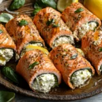 Asparagus and Lemon Basil Ricotta Stuffed Salmon Rolls