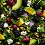 Blackberry Avocado and Arugula Salad