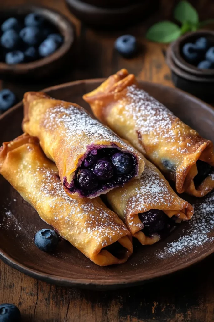 Blueberry Cream Cheese Egg Rolls