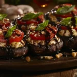 Caprese Stuffed Garlic Butter Portobellos
