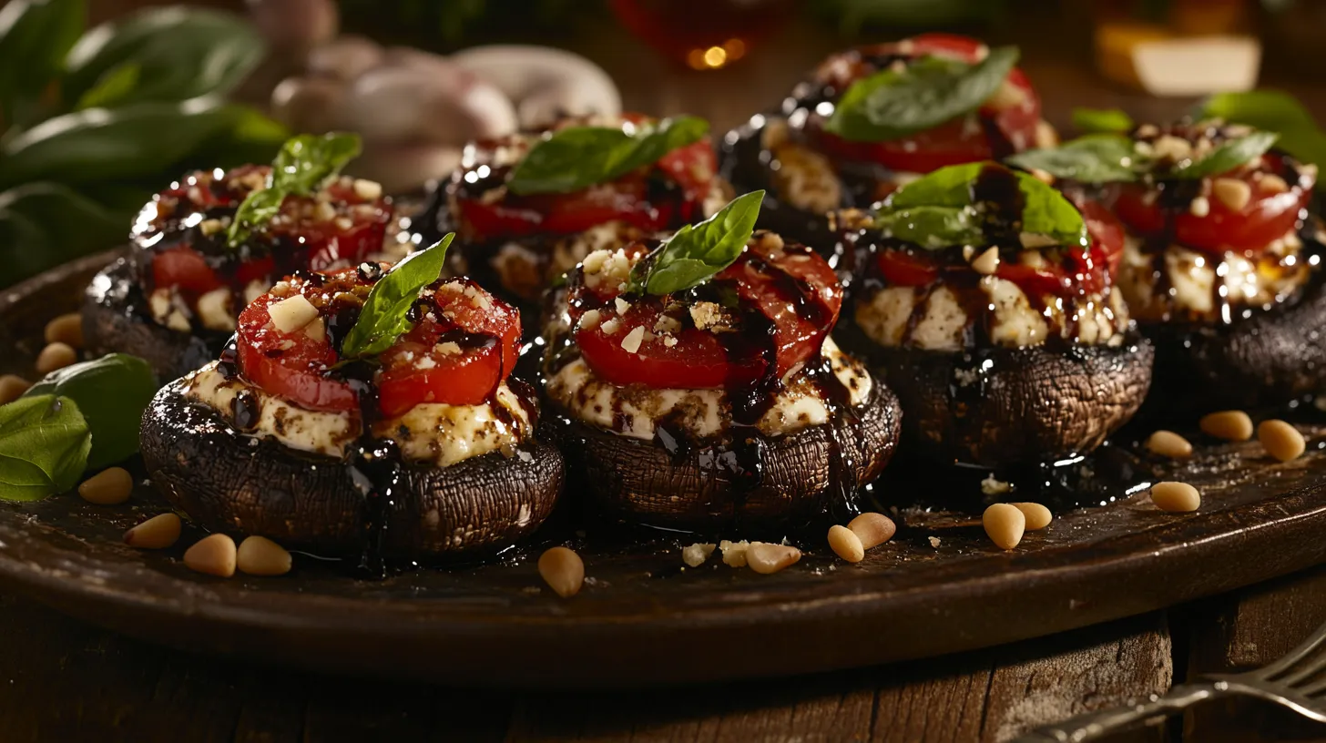 Caprese Stuffed Garlic Butter Portobellos