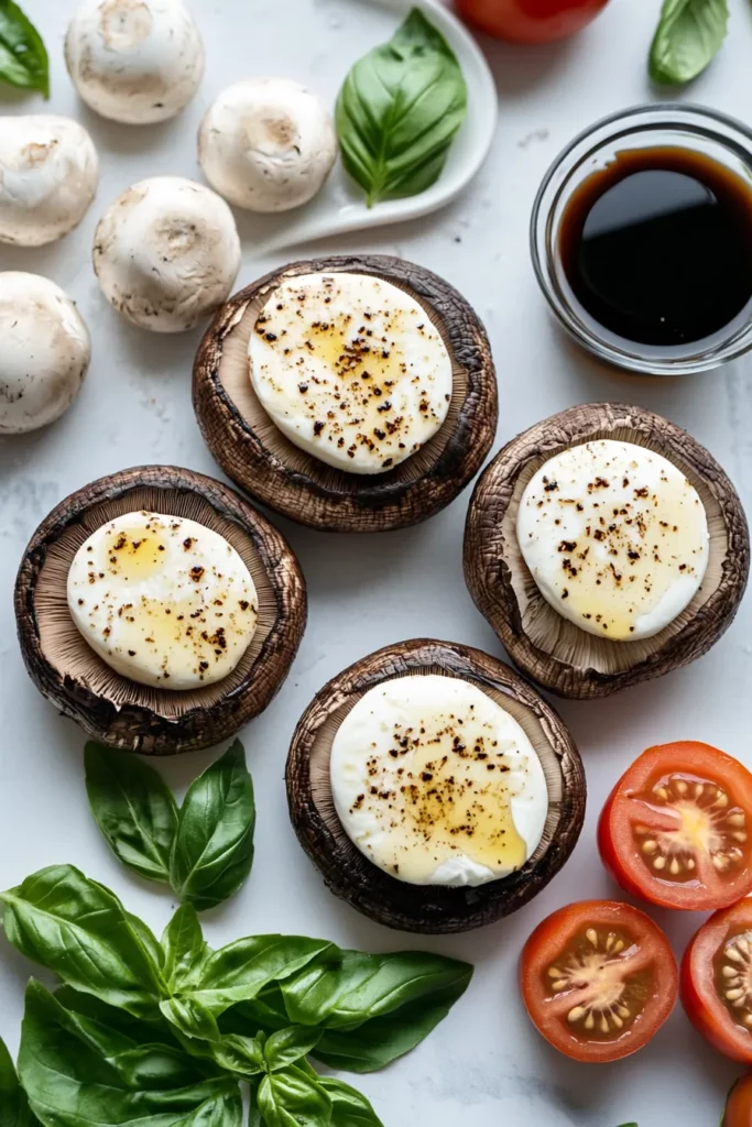 Caprese Stuffed Garlic Butter Portobellos