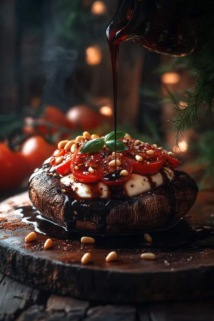 Caprese Stuffed Garlic Butter Portobellos