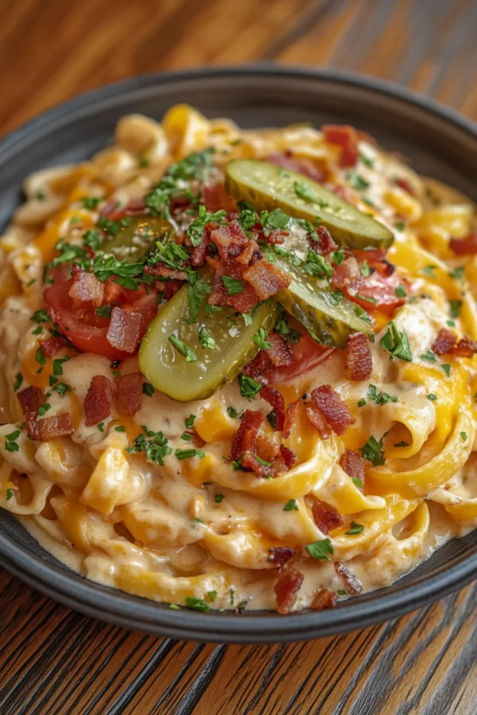 Cheeseburger Alfredo Pasta