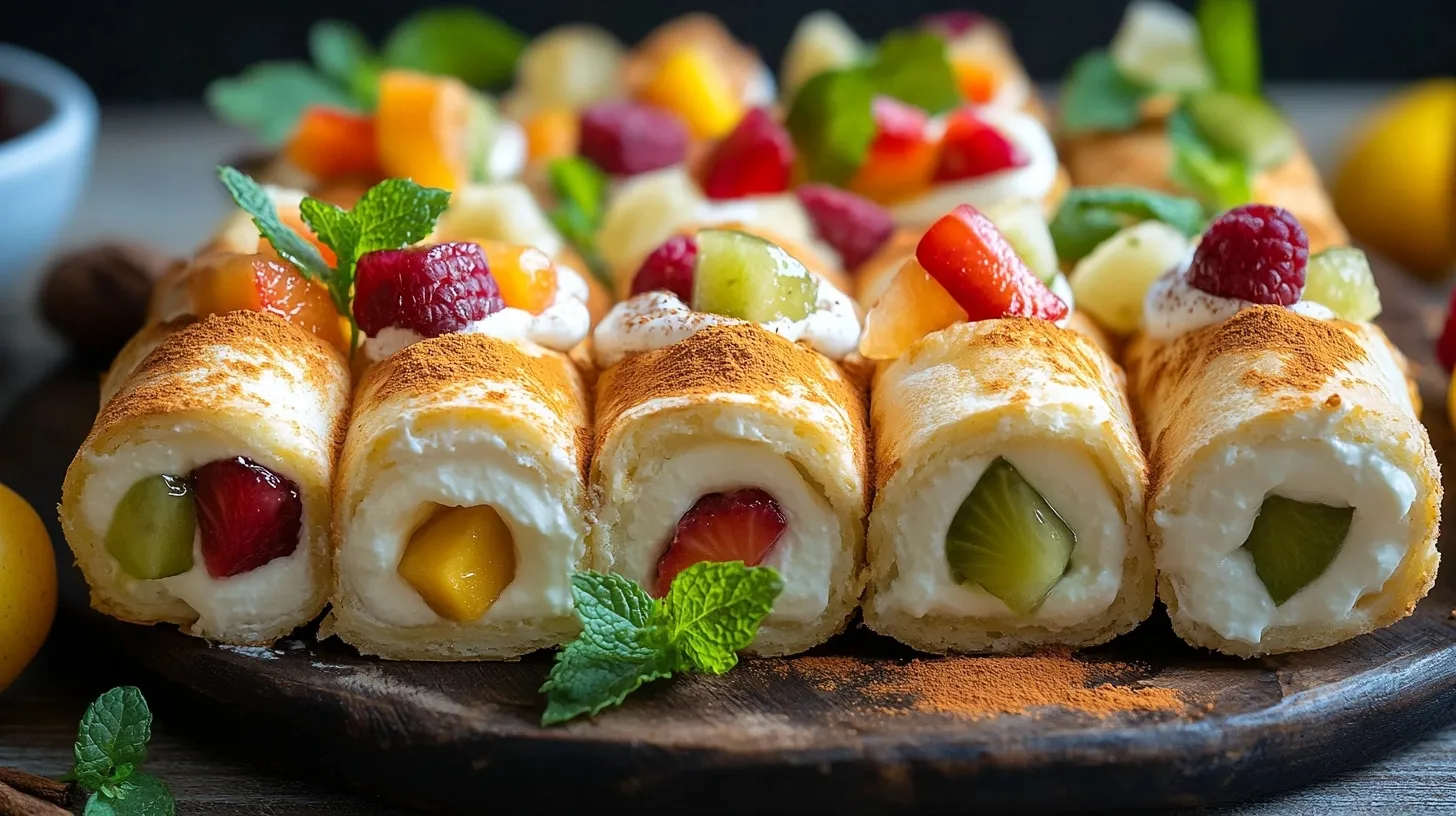 Cheesecake Fruit Salad Roll-Ups