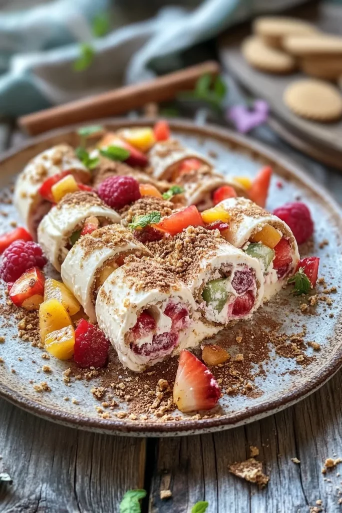 Cheesecake Fruit Salad Roll-Ups