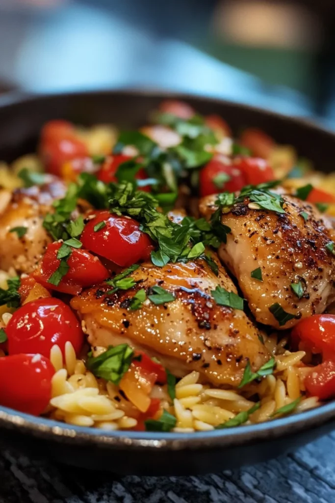 Chicken Thighs And Orzo