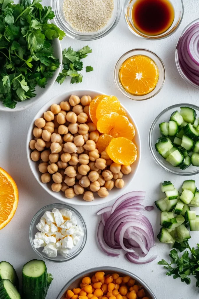 Cranberry Walnut Chickpea Salad with Orange Vinaigrette