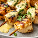 Creamy Garlic Sauce with Grilled Chicken Bites