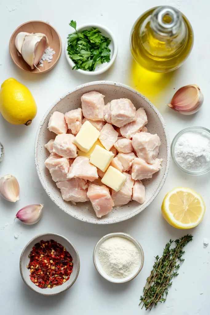 Creamy Garlic Sauce with Grilled Chicken Bites