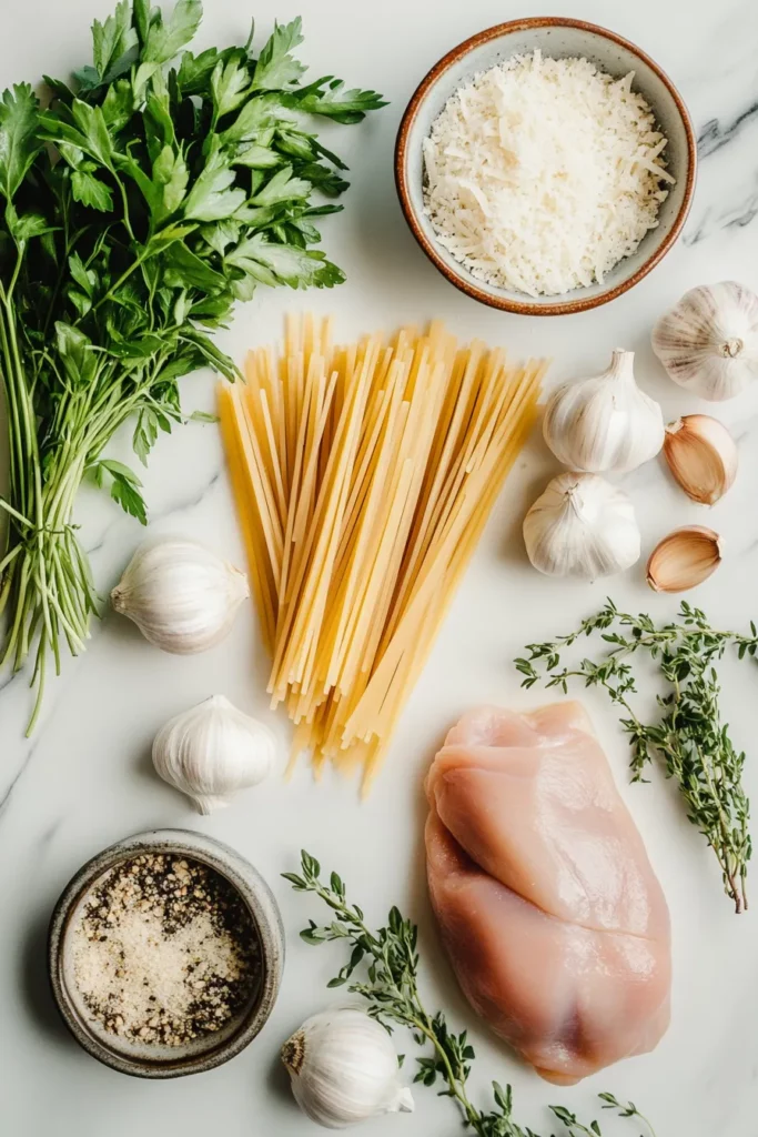 Crockpot Garlic Parmesan Chicken Pasta