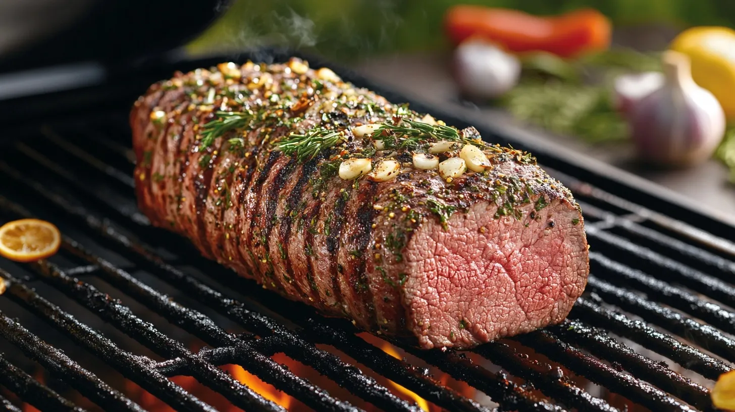 Garlic Butter Herb-Crusted Beef Tenderloin Flames Up the Grill