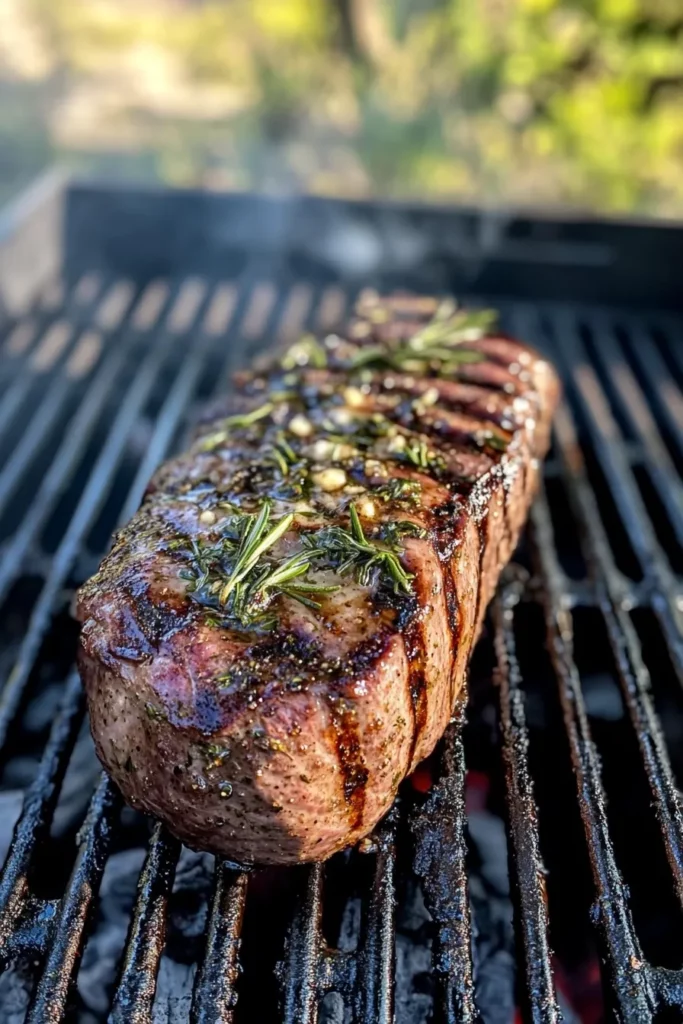 Garlic Butter Herb-Crusted Beef Tenderloin Flames Up the Grill