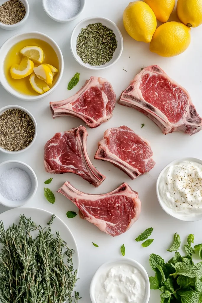 Garlic Herb Grilled Lamb Chops with Lemon Yogurt Drizzle