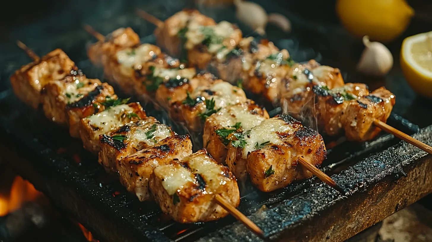 Garlic Parmesan Chicken Skewers
