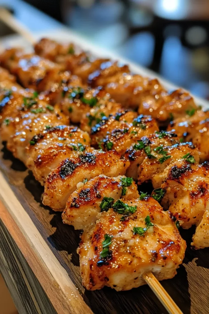 Garlic Parmesan Chicken Skewers