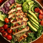 Grilled Chicken and Avocado Salad Bowl