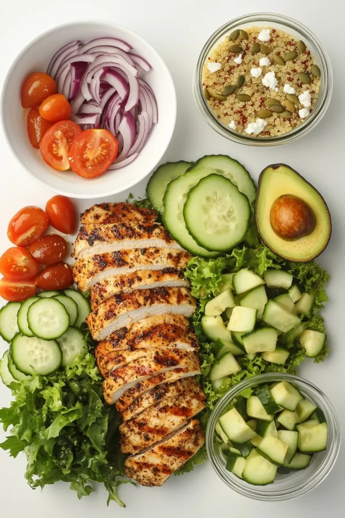 Grilled Chicken and Avocado Salad Bowl