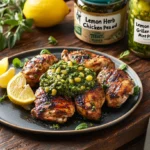 Lemon Herb Grilled Chicken with Pea and Mint Pesto