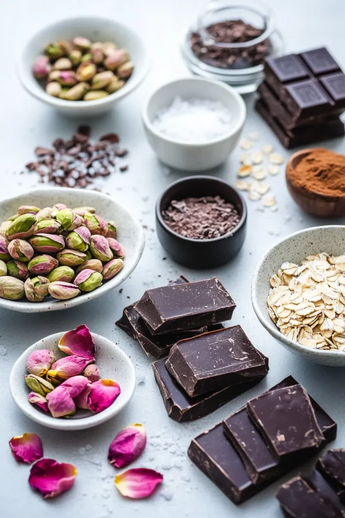 No-Bake Pistachio and Dark Chocolate Bars