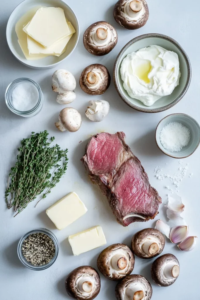 Pan-Roasted Venison in Garlic Parmesan Cream with Portobello Mushrooms