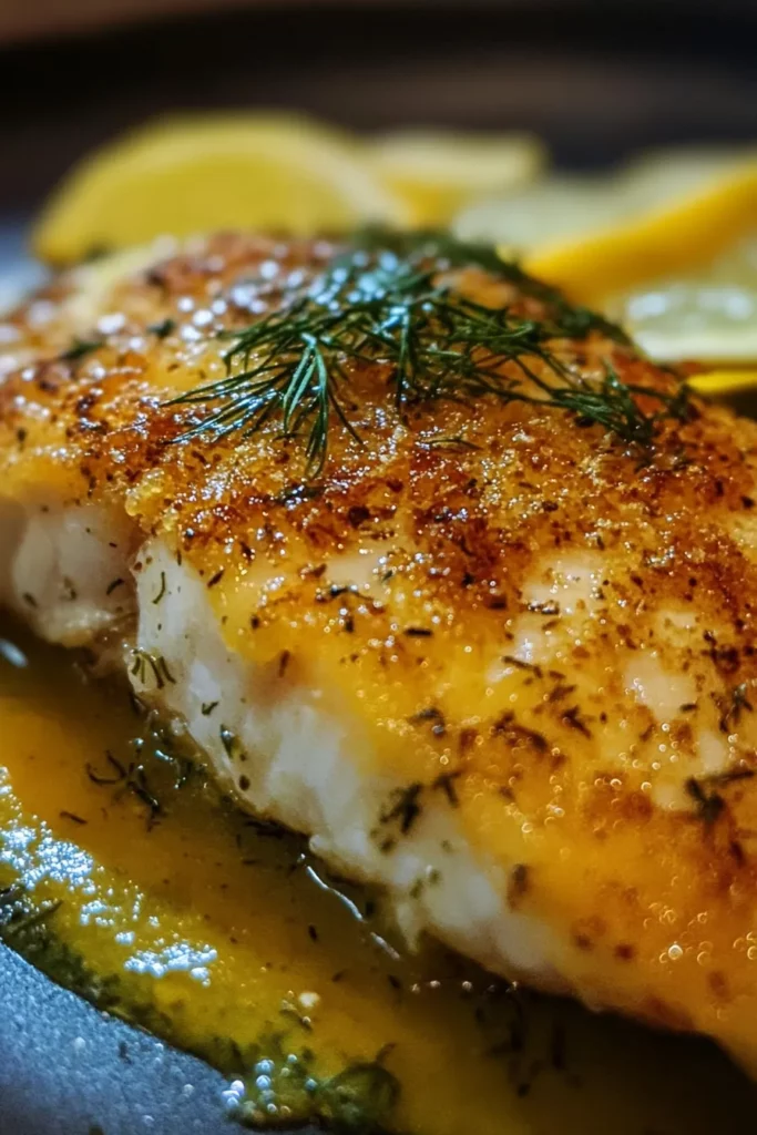Parmesan-Crusted Tilapia with Lemon Dill Sauce Recipe