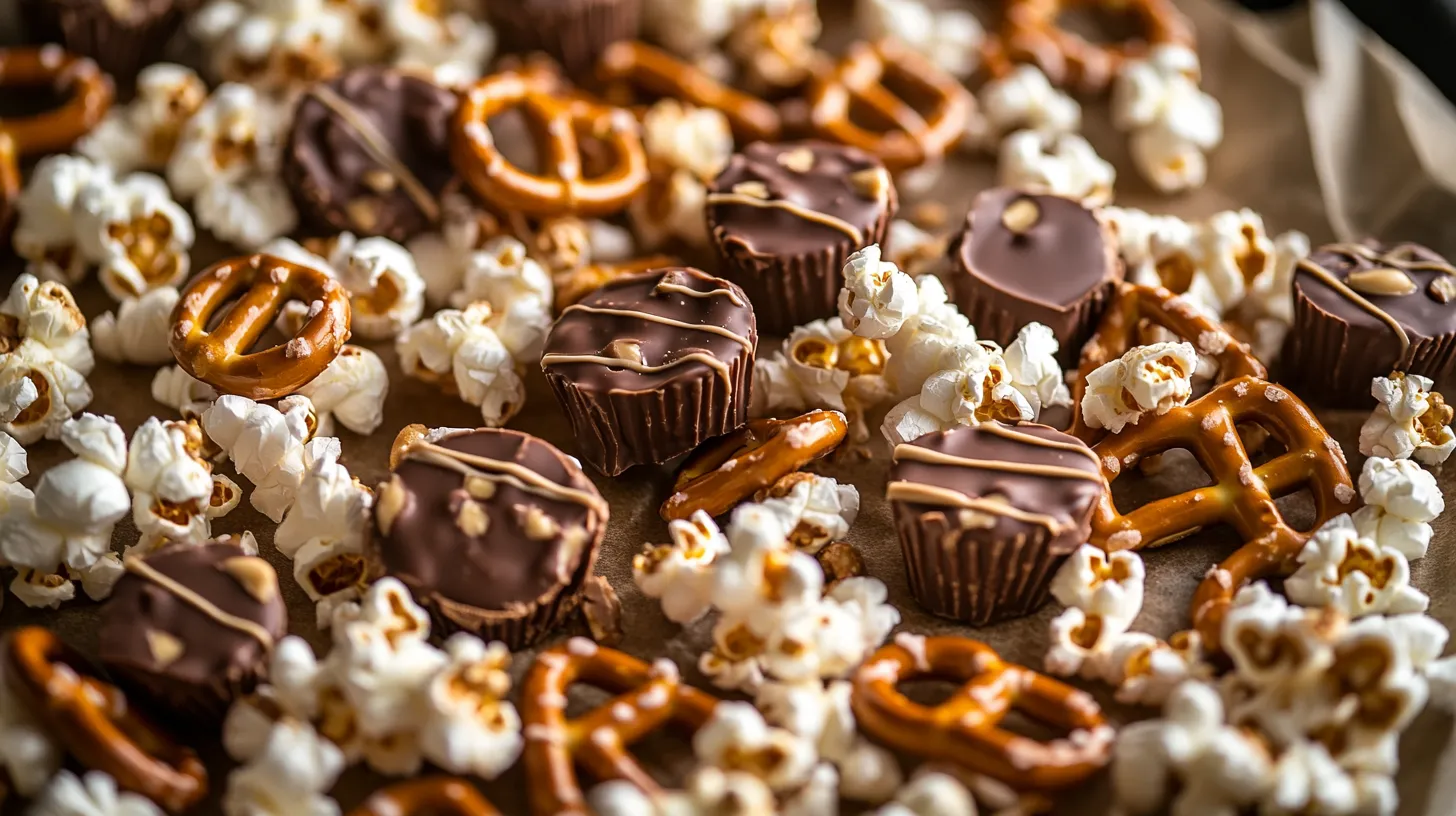 Peanut Butter Cup Pretzel Popcorn