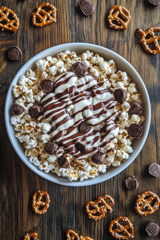 Peanut Butter Cup Pretzel Popcorn