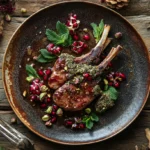 Pomegranate Glazed Lamb Chops with Zaatar Crust