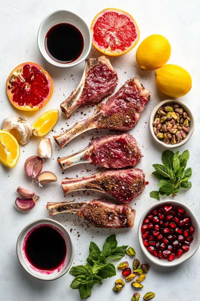 Pomegranate Glazed Lamb Chops with Zaatar Crust