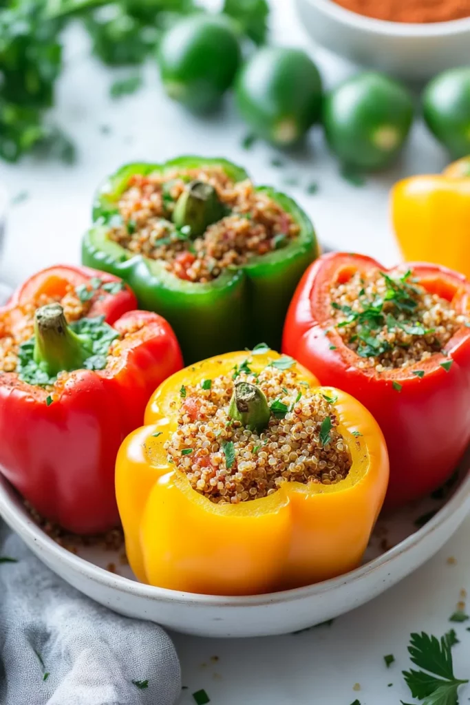 Quinoa and Ground Turkey Stuffed Peppers