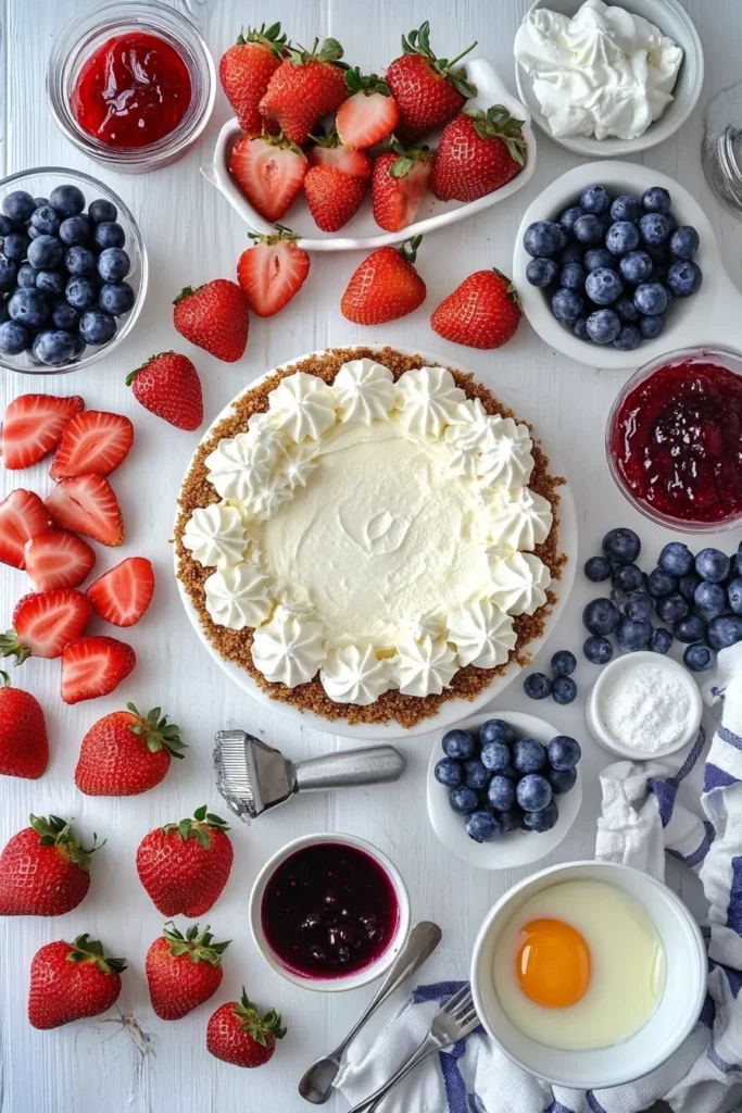 Red White and Blue 4th of July Cheesecake