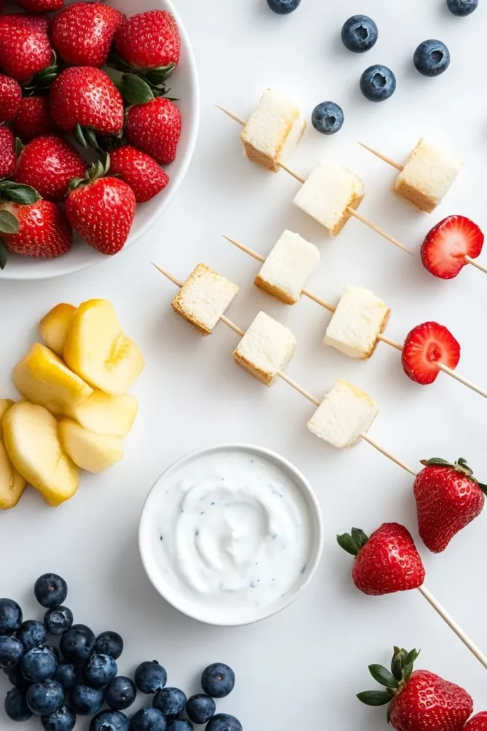 Red White and Blue Fruit Kabobs