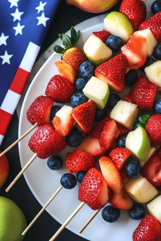 Red White and Blue Fruit Kabobs