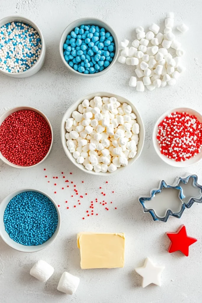 Red White and Blue Rice Krispie Treats