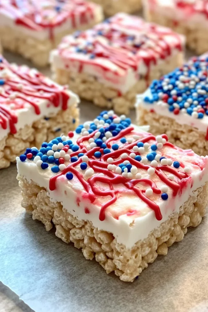 Red White and Blue Rice Krispie Treats