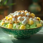 Retro Watergate Salad made with Pudding Pineapple Marshmallows and Nuts