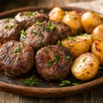 Rosemary Garlic Venison Medallions with Crispy New Potatoes
