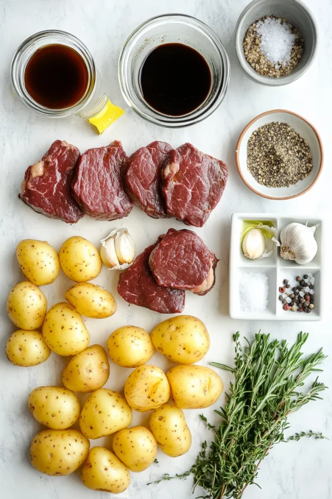 Rosemary Garlic Venison Medallions with Crispy New Potatoes