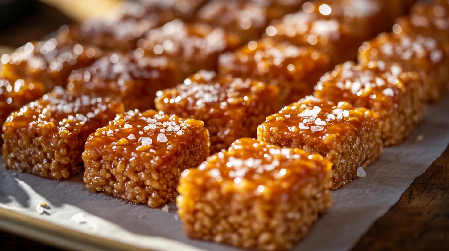 Salted Caramel Rice Krispie Treats