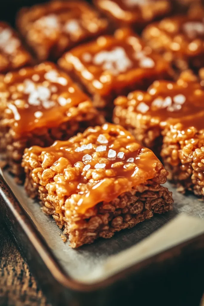 Salted Caramel Rice Krispie Treats