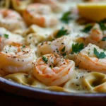 Shrimp and Tortellini Alfredo Bake with a Creamy Parmesan Sauce