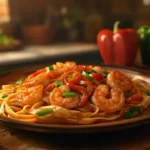 Spicy Cajun Shrimp Pasta with Roasted Red Pepper Alfredo