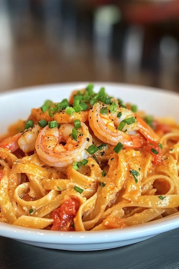 Spicy Cajun Shrimp Pasta with Roasted Red Pepper Alfredo