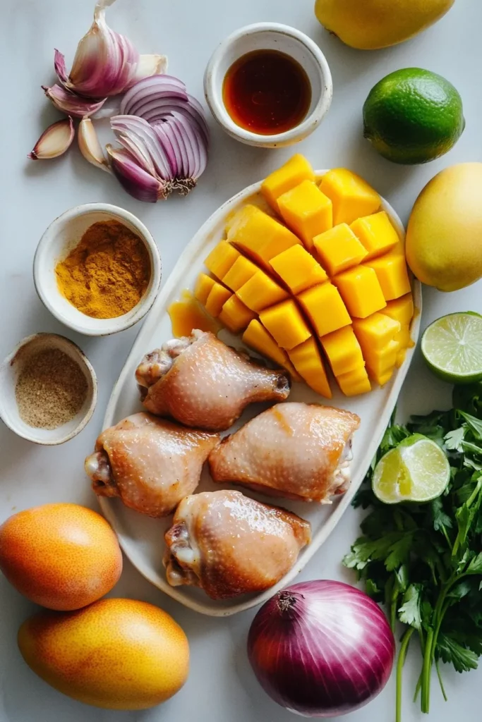 Spicy Mango Glazed BBQ Chicken Thighs with a Crispy Char