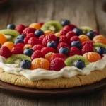 Sugar Cookie Fruit Pizza with Cream Cheese Frosting